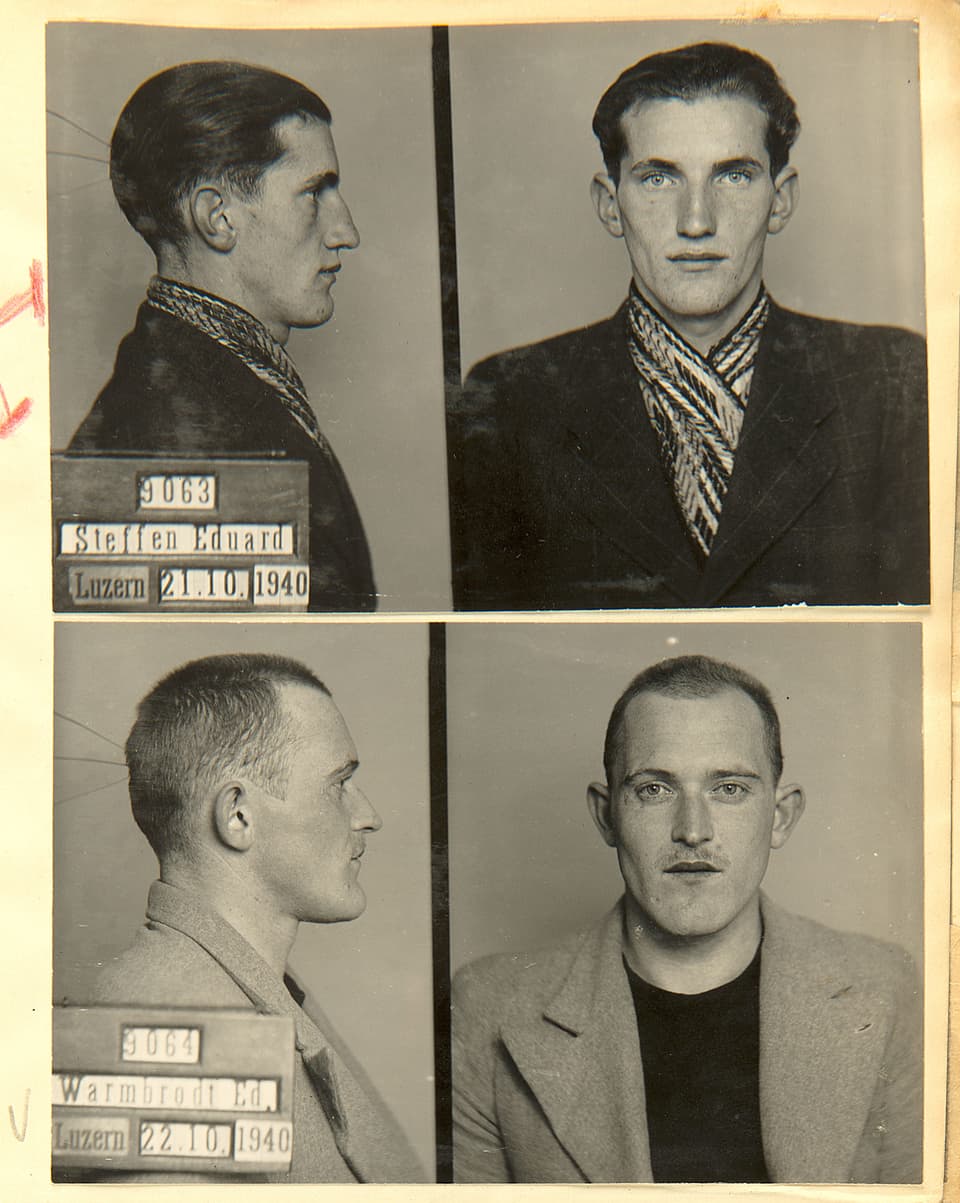 Bilder von zwei Deinquenten aus dem Jahr 1940.