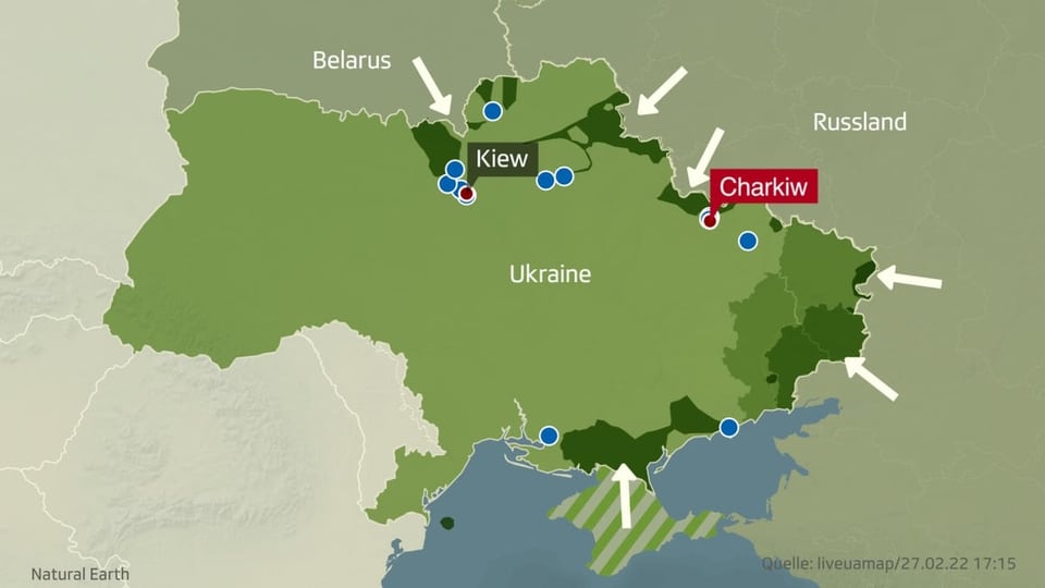 Karte Ukraine.
