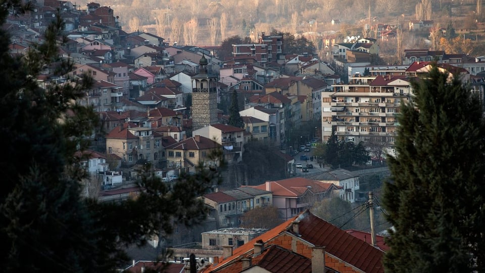 Die Stadt Veles in Mazedonien