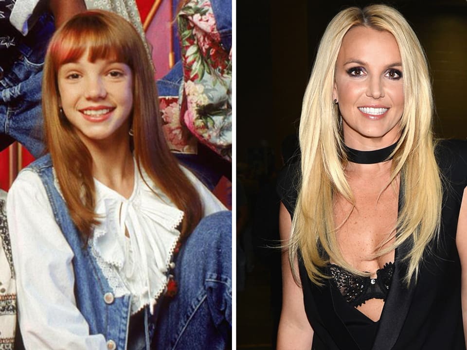 Britney Spears 1992 im Mickey Mouse Club und 2016 an den MTV Music Awards.