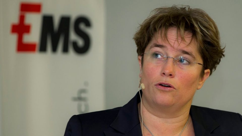 EMS-Chefin Magdalena Martullo-Blocher an einer Pressekonferenz