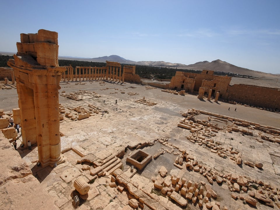 Blick auf die antike Oasenstadt Palmyra. 
