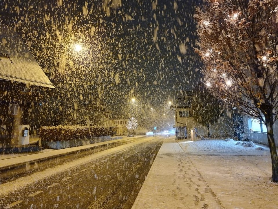 Grossflockiger Schneefall