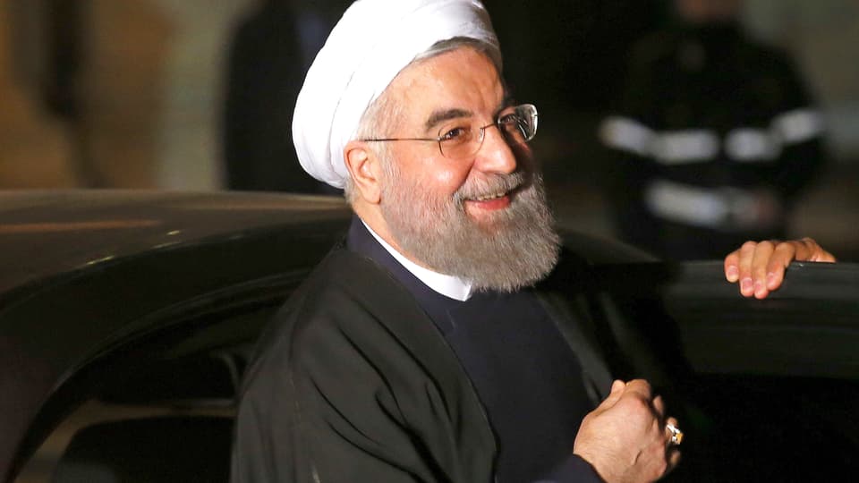Portrait des iranischen Präsidenten Hassan Ruhani.