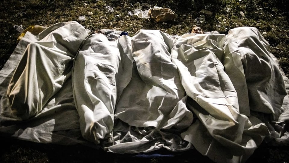 Asylsuchende schlafen in Ter Apel (26. August 2022).