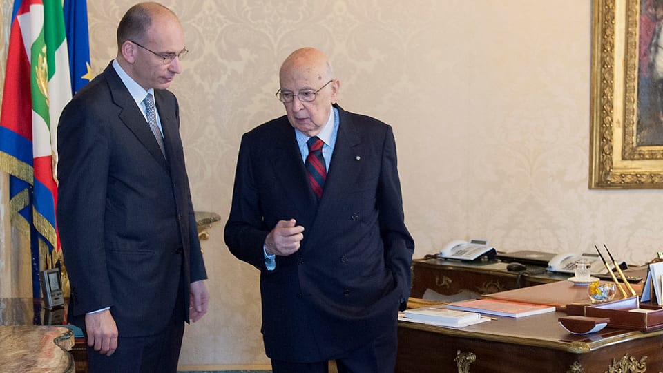 Letta und Napolitano im Gespräch.