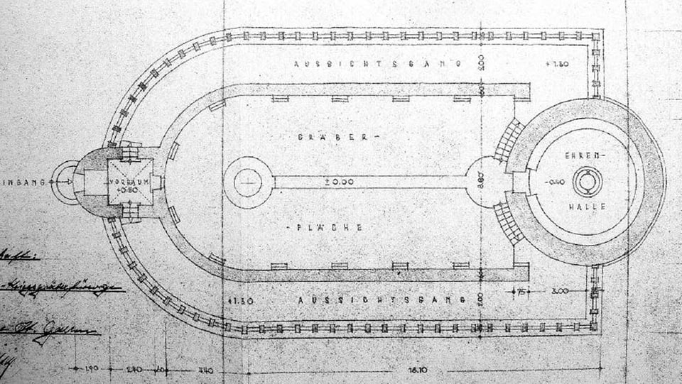 Bauplan-Grundriss der Totenburg