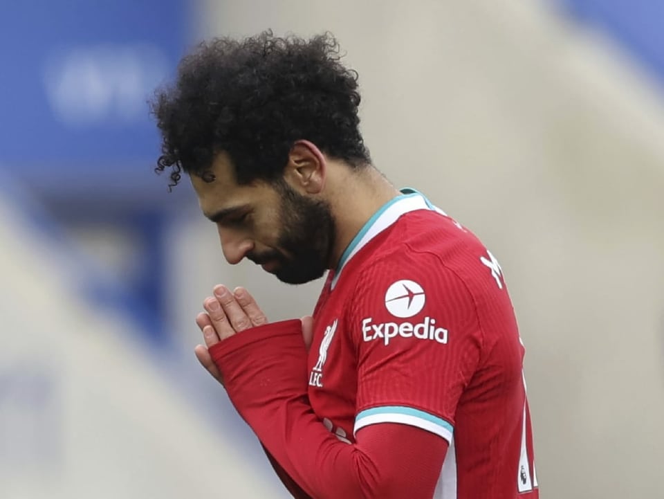 Mohamed Salah in einer Art Gebetspose