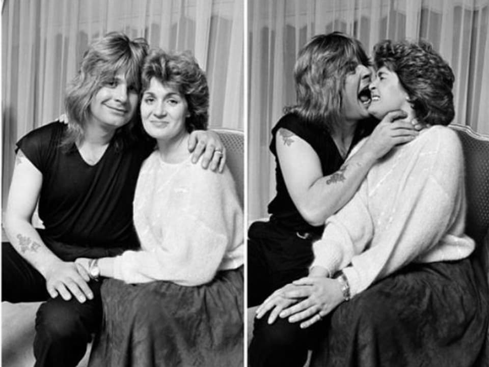 Porträts von Ozzy und Sharon Osbourne.