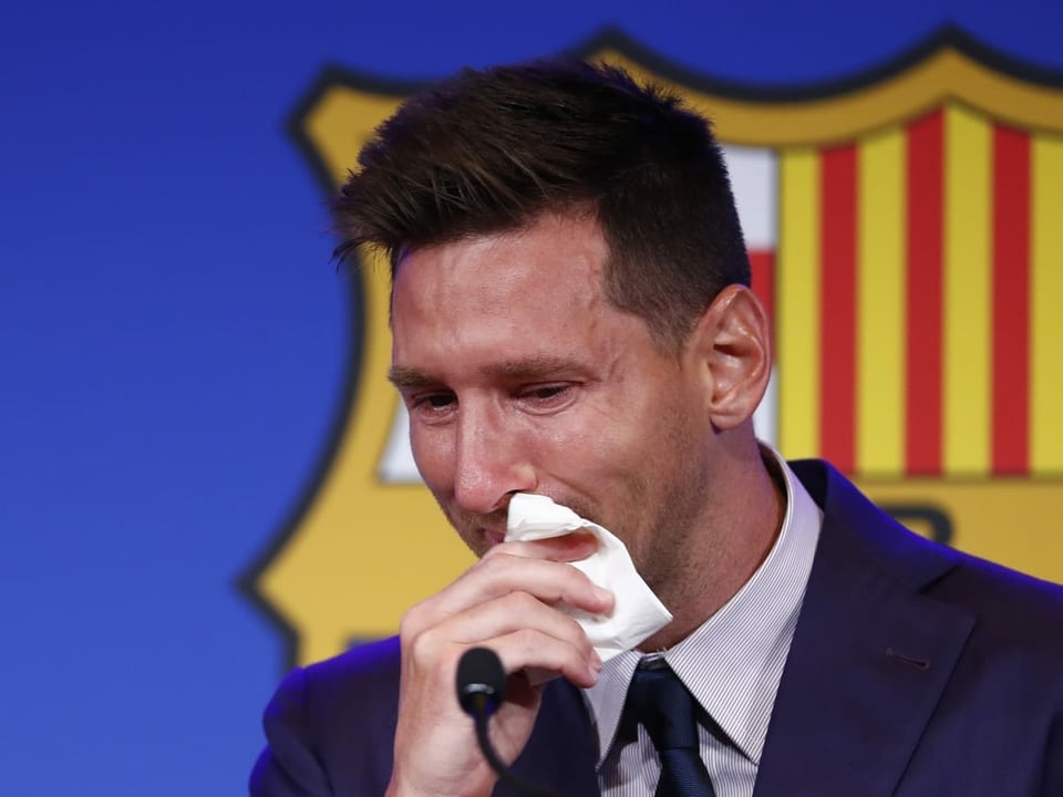 Lionel Messi bei der Medienkonferenz am Sonntagmittag.