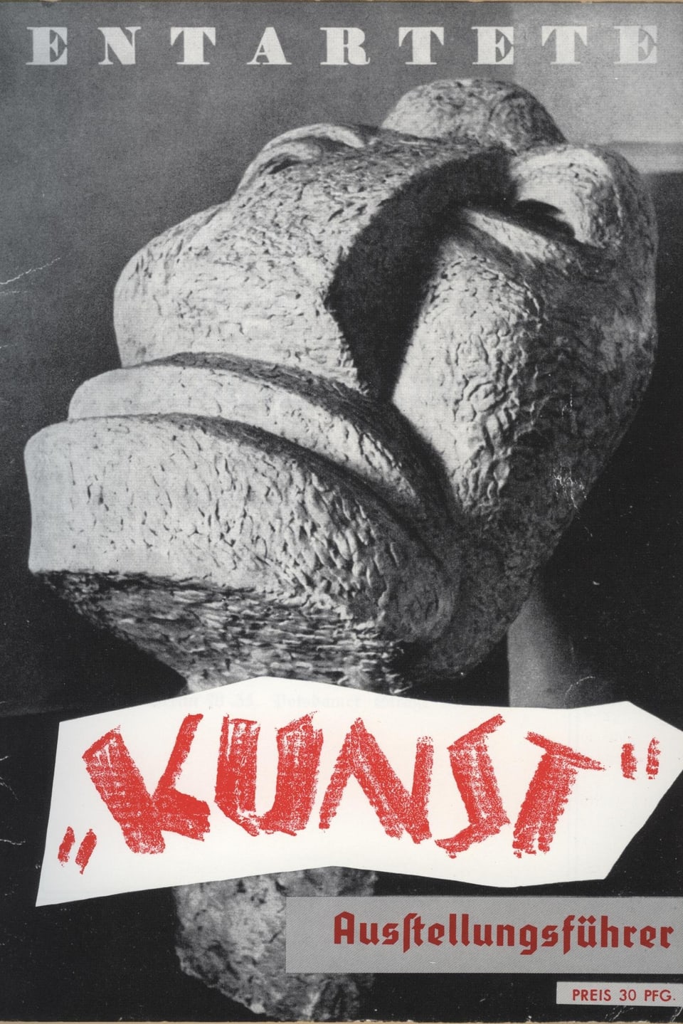 Otto Freundlich: Grosser Kopf („Der neue Mensch“) 1937, auf dem Cover von «Entartete Kunst»