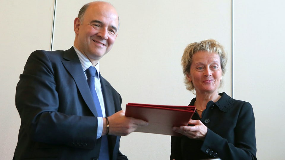 Eveline Widmer-Schlumpf und Pierre Moscovici