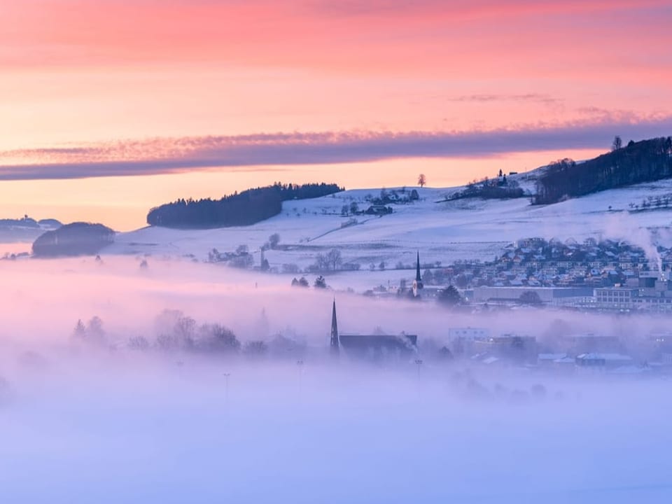 Konolfingen/BE Nebel über Konolfingen