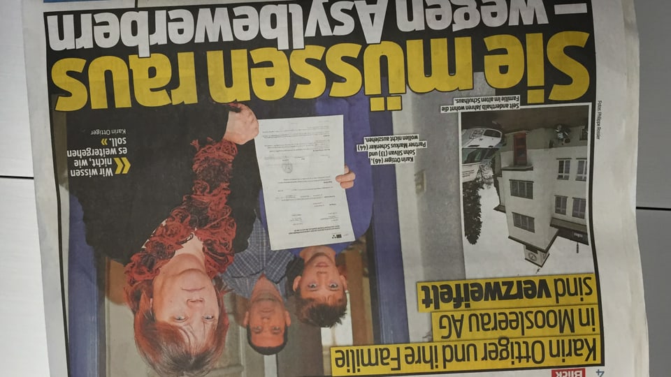 Frontseite der Zeitung Blick mit dem Bild der Familie