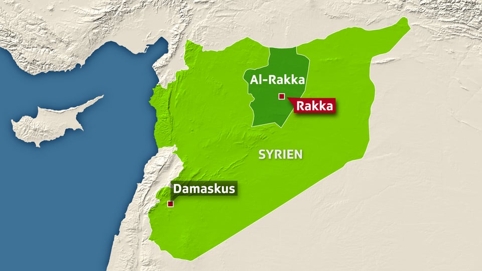 Kartenausschnitt, der die Provinz Al-Rakka zeigt