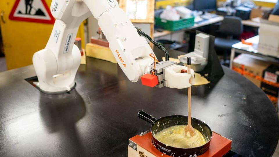 Ein Beispiel für eine Innovation eines Schweizer Startups in Sierre: Roboterfondue.