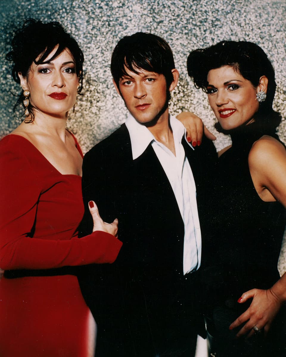 Christine Jacquard, Michael von der Heide und Maja Brunner auf einem Pressefoto zum Bühnenprogramm «Divamix» aus dem Jahr 1999.