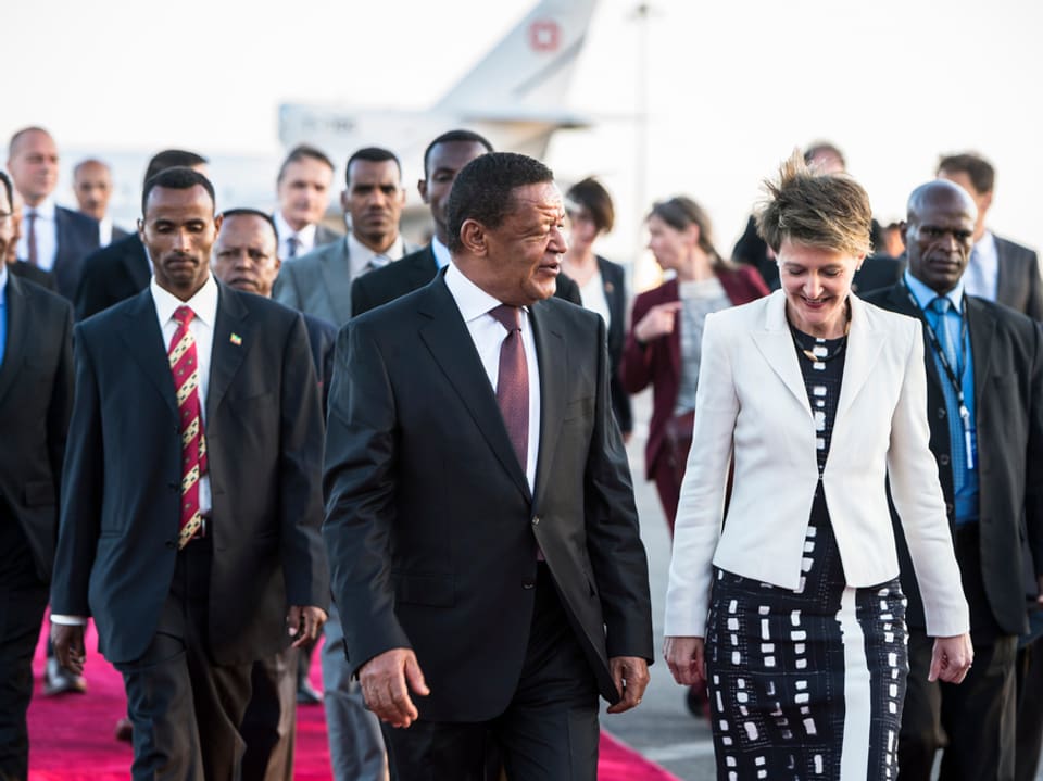 Die Bundespräsidentin und der äthiopische Präsident Mulatu Teshome. 