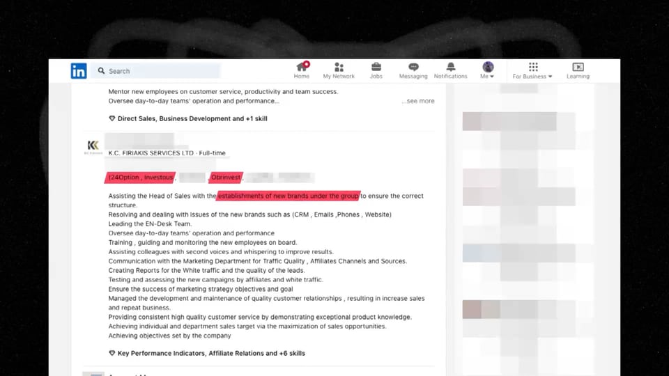 Tätigkeitsbeschriebe von ehemaligen Mitarbeiterinnen und Mitarbeitern von K.C. Firiakis Services. 