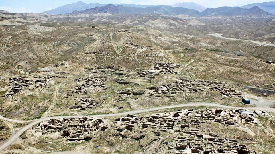 Blick auf die Stätte Mes Aynak