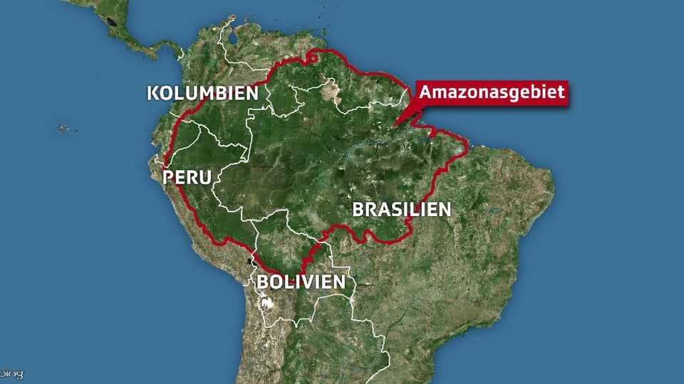 Karte des Amazonas-Gebiets.