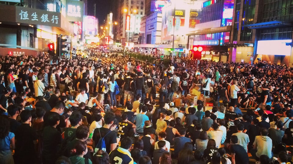 Menschenmassen an Demonstration in Hongkong