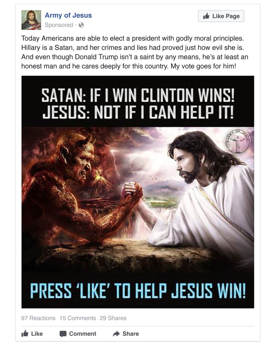 Facebook-Post Satan und Jesus
