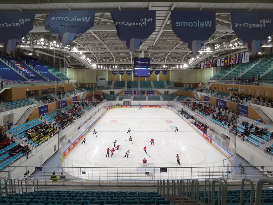 Innenaufnahme des «Kwandong Hockey Centre»: Austragungsort des Eishockeyturniers der Frauen.