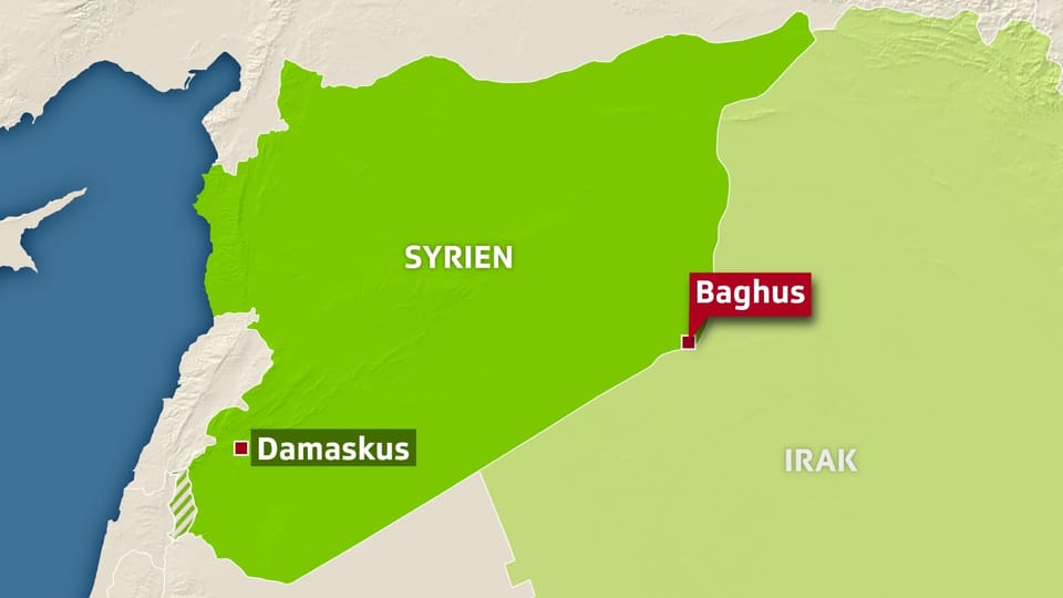 Kartenausschnitt Syrien und Irak.