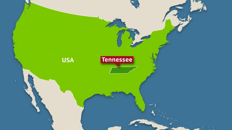 Tennessee auf der US-Karte