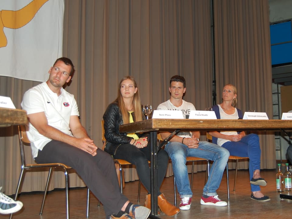 Beni Plüss (Eishockey), Flavia Knutti (Volleyball), Christoph Schneuwly (Fussball), Valérie Lehmann (Leichtathletin, Mittel- und Langstreckenläuferin)