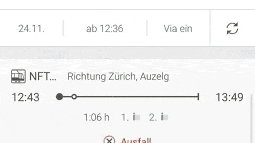 Die neue Funktion "Touch Fahrplan".