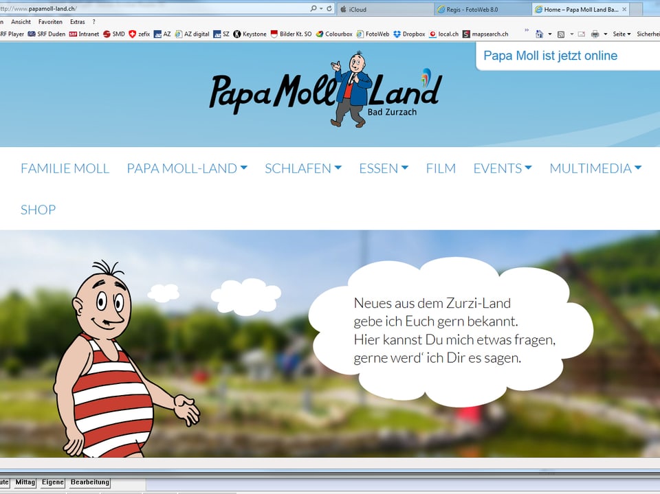 Website des Papa-Moll-Landes