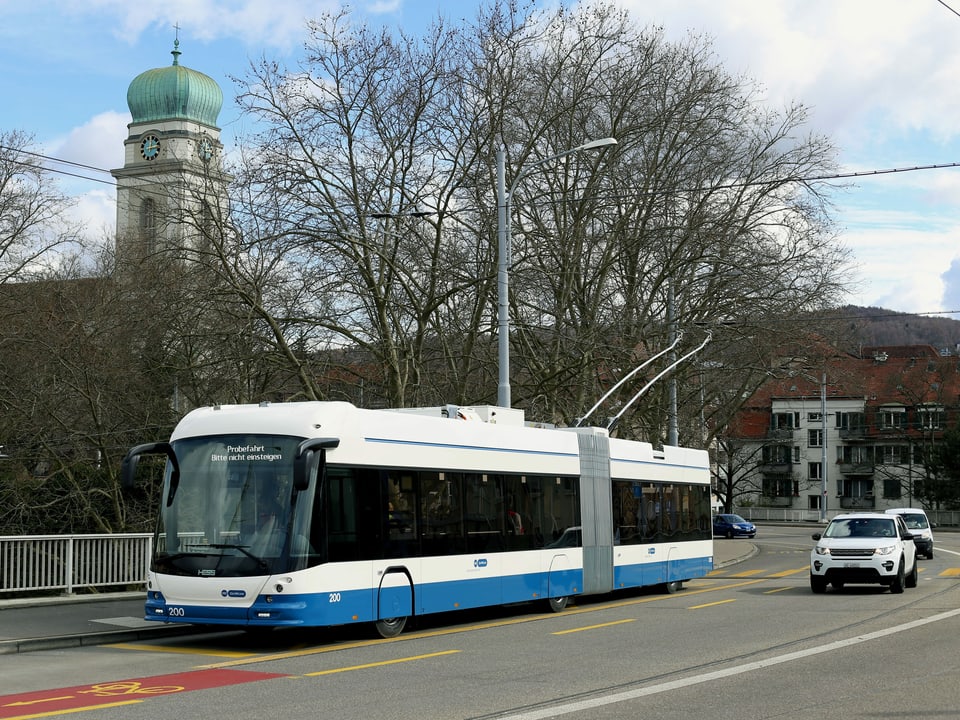 Der neuste Batterie-Trolleybus der Stadt Zürich.