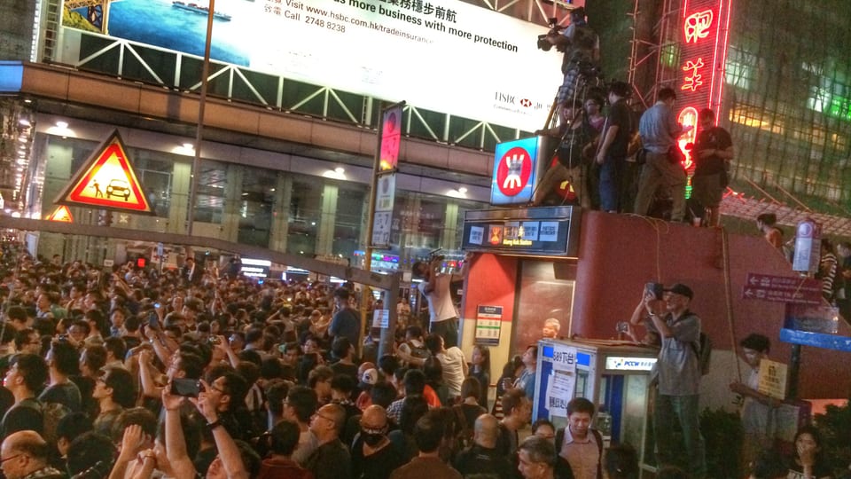 Menschenmasse an Demonstration in Hongkong