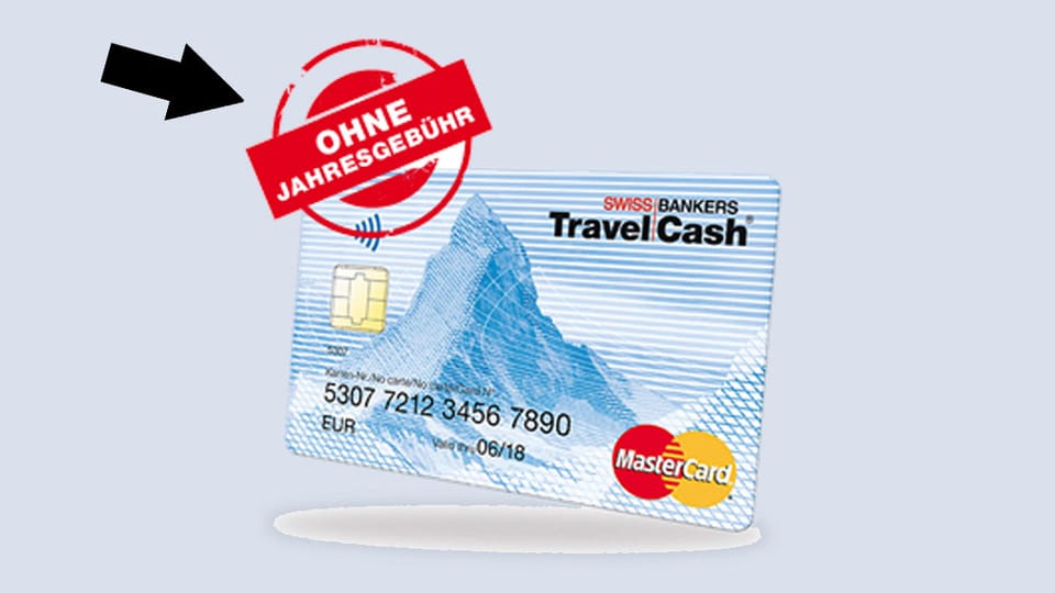 Werbung von Travel Cash mit rotem Hinweis "ohne Jahresgebühr".