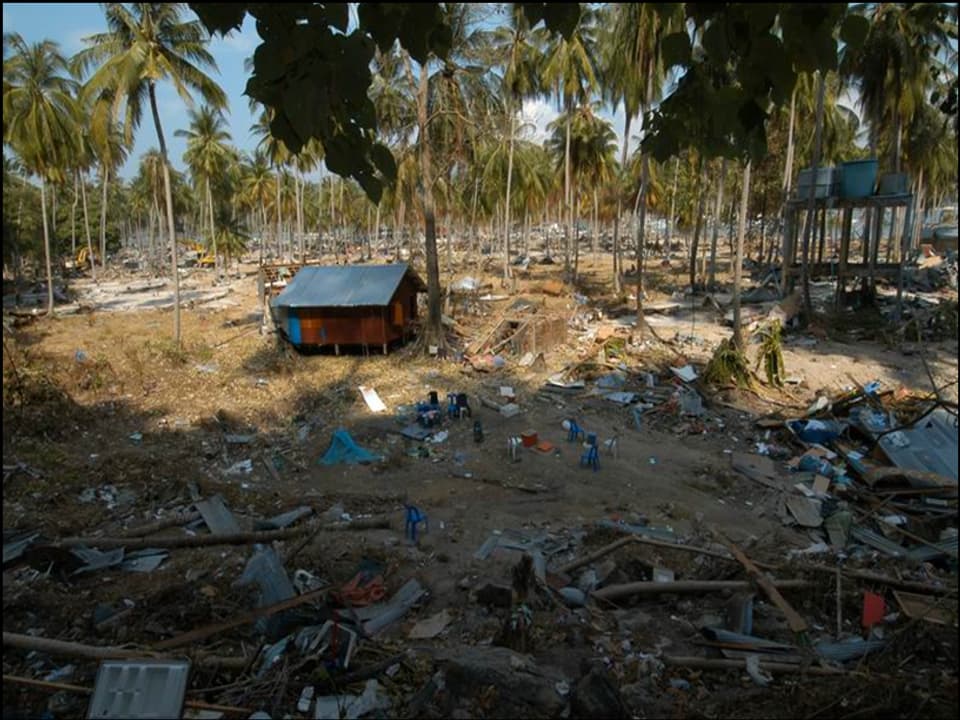 Verwüstete Häuser durch die Tsunami Katastrophe