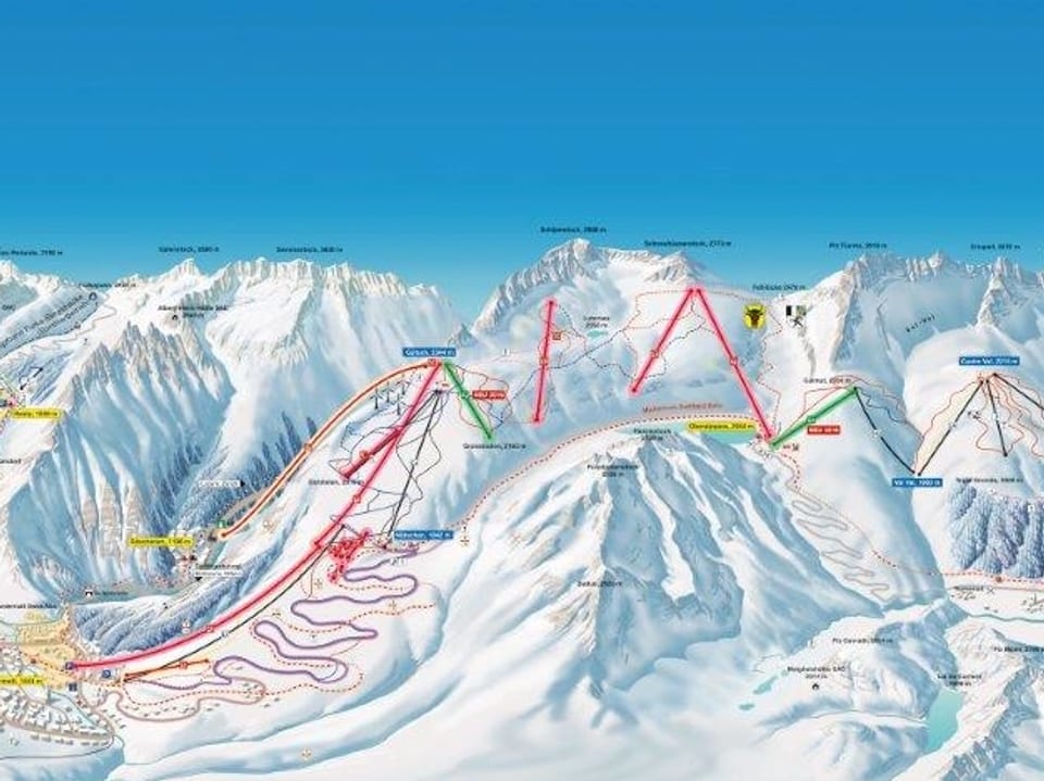Plan der neuen Skianlagen