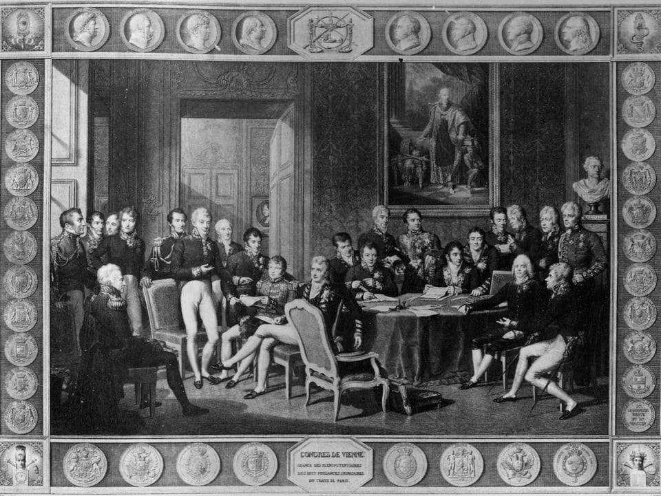 Wiener Kongress 1814, Stich nach Jean-Baptiste Isabey