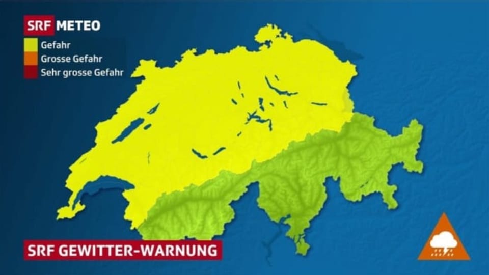 Gewitterkarte von SRF Meteo.