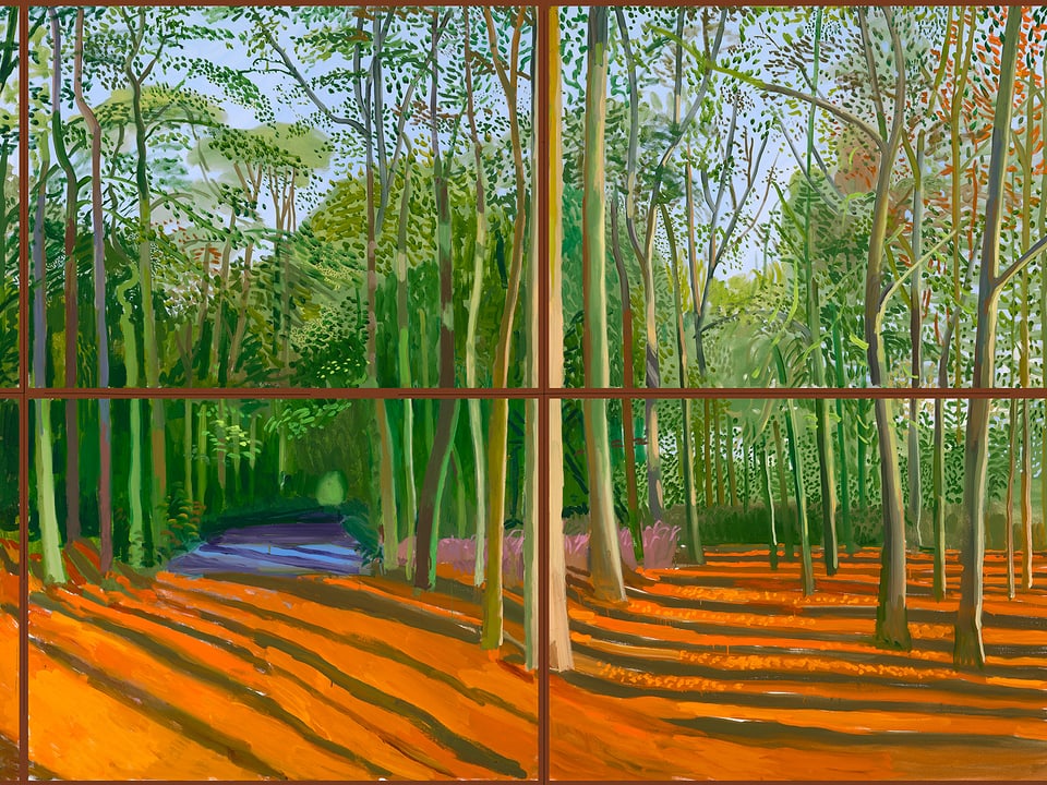 Fensterblick auf Bäume: David Hockneys raumgreifendes Waldpanorama «Woldgate Wood».