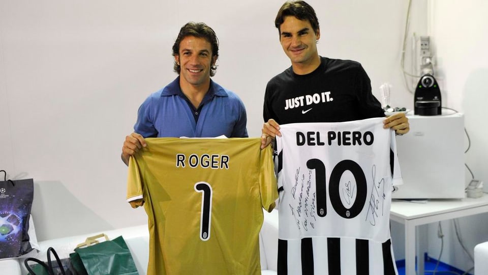 Roger Federer mit Alessandro del Piero 