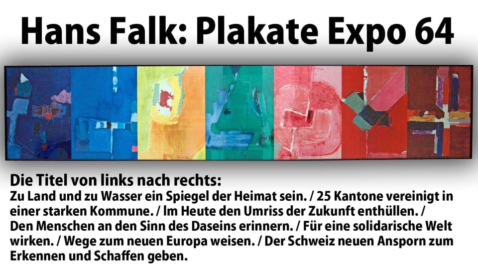 Die sieben Entwürfe von Hans Falk für die Expo 64