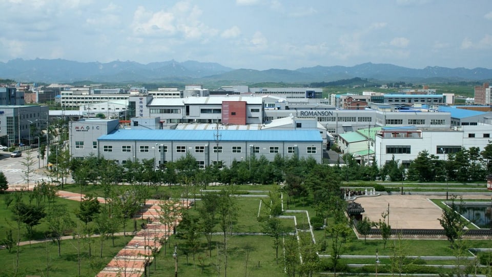 Der gemeinsame Industriepark Kaesong an der Grenze zwischen Süd- und Nordkorea.