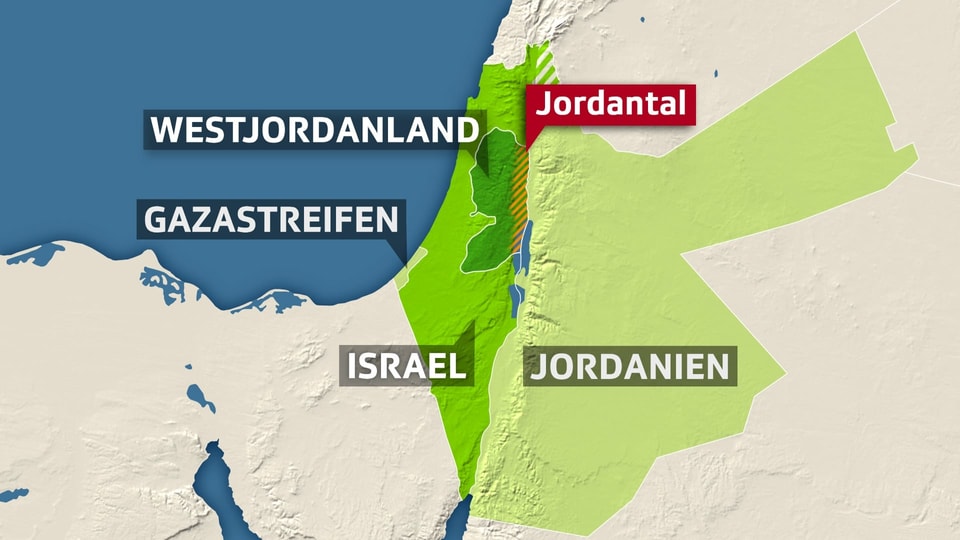 Karte mit Jordantal
