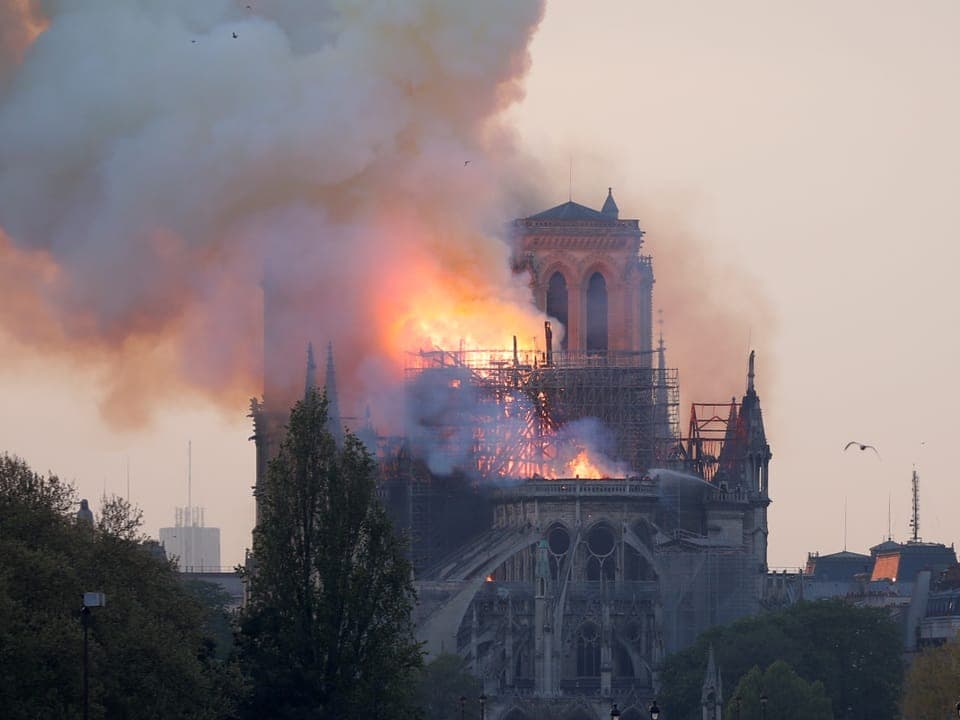 Notre Dame is in flames. 