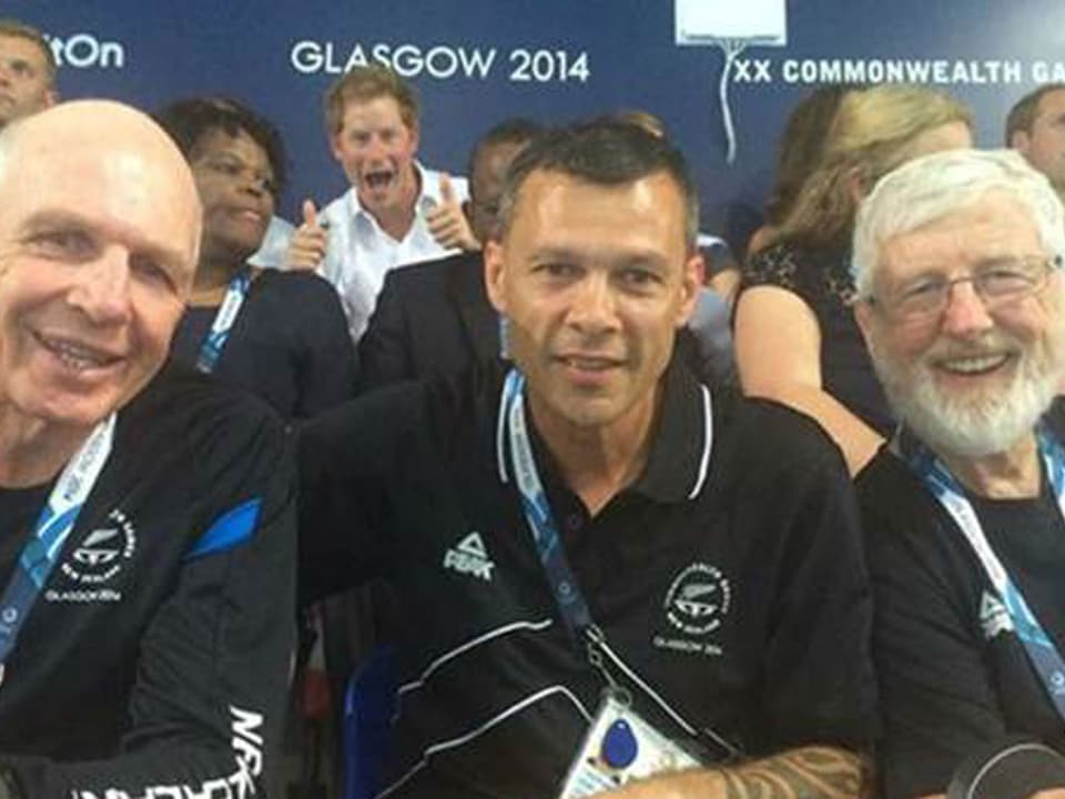 Prinz Harry auf einem Selfie während der Commonwealth Games in Glasgow.