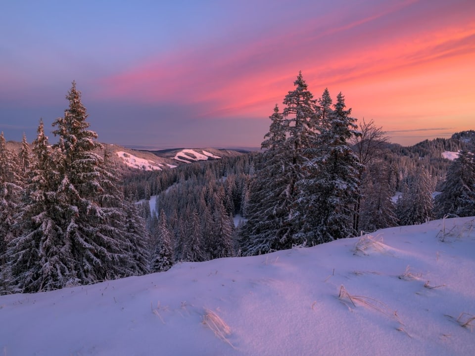 Brunni Morgenrot in der Innerschweiz