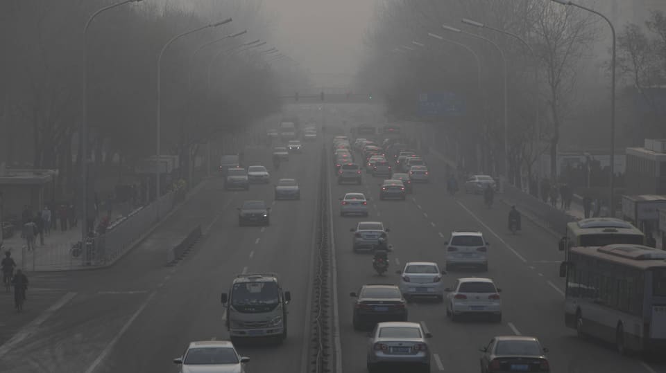 Smog in Peking im Jahr 2018.
