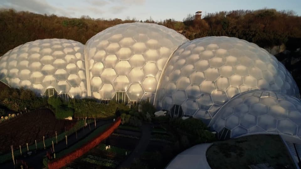 The picture shows the Eden project.